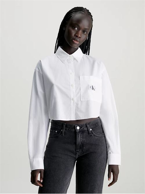 woven label cropped ls shirt CALVIN KLEIN JEANS | J20J2226140LB